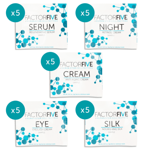 Serum, Cream, Eye, Night, & Silk Samples Bundle - Pack of 25